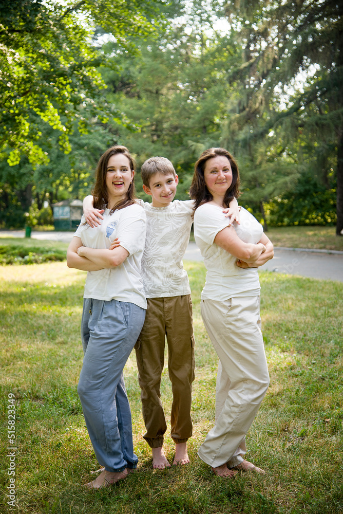 family having fun in the park