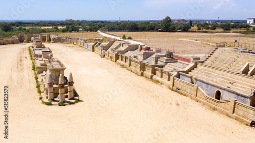 Reconstruction of an ancient Roman stadium for the chariot race. photo
