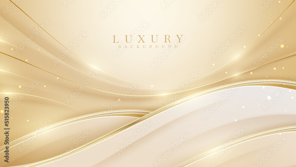 Luxury abstract gold background with glitter light effect decoration. - obrazy, fototapety, plakaty 