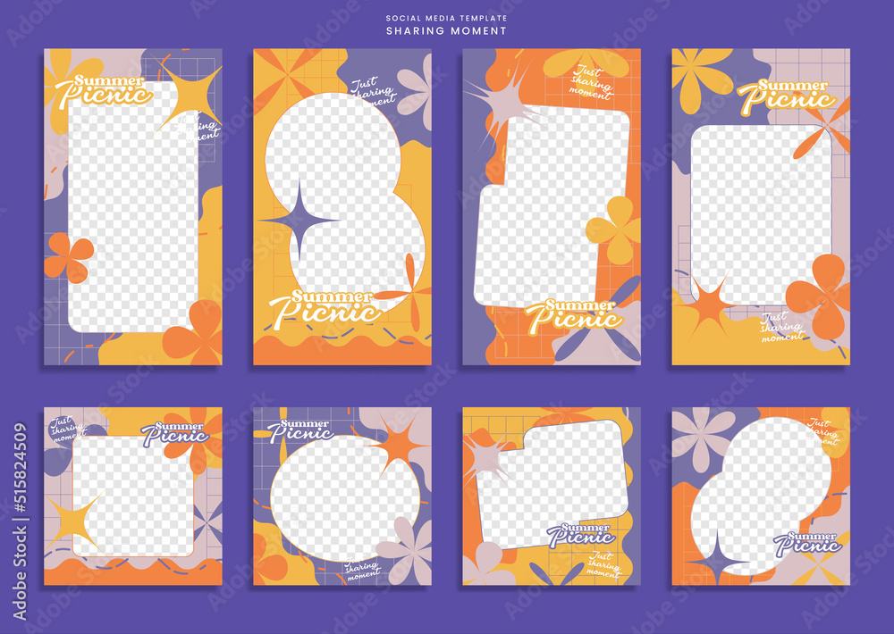 Set of modern and groovy social media template Set of modern and groovy social media template