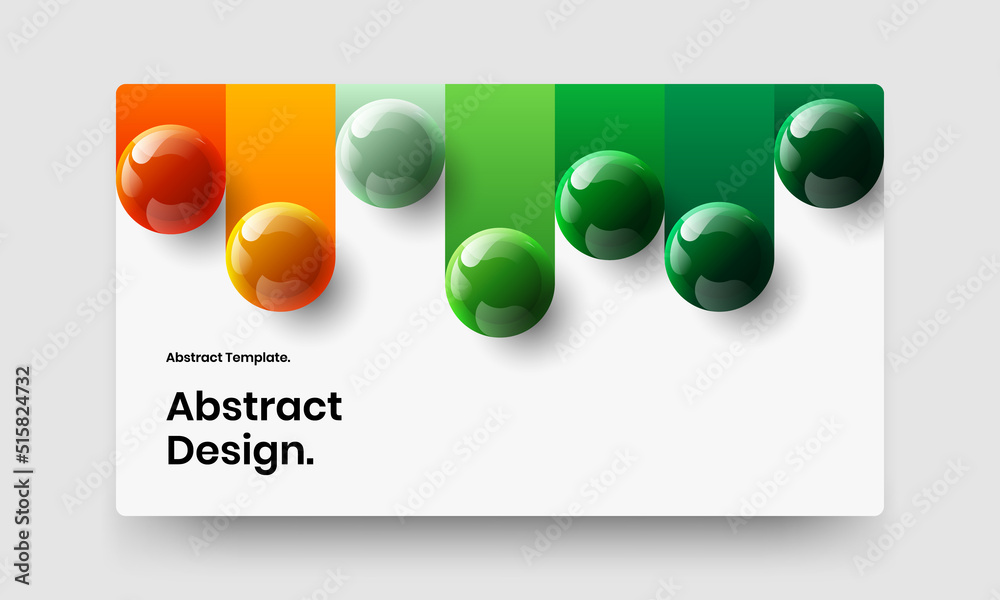 Trendy site screen vector design concept. Amazing 3D balls cover template.