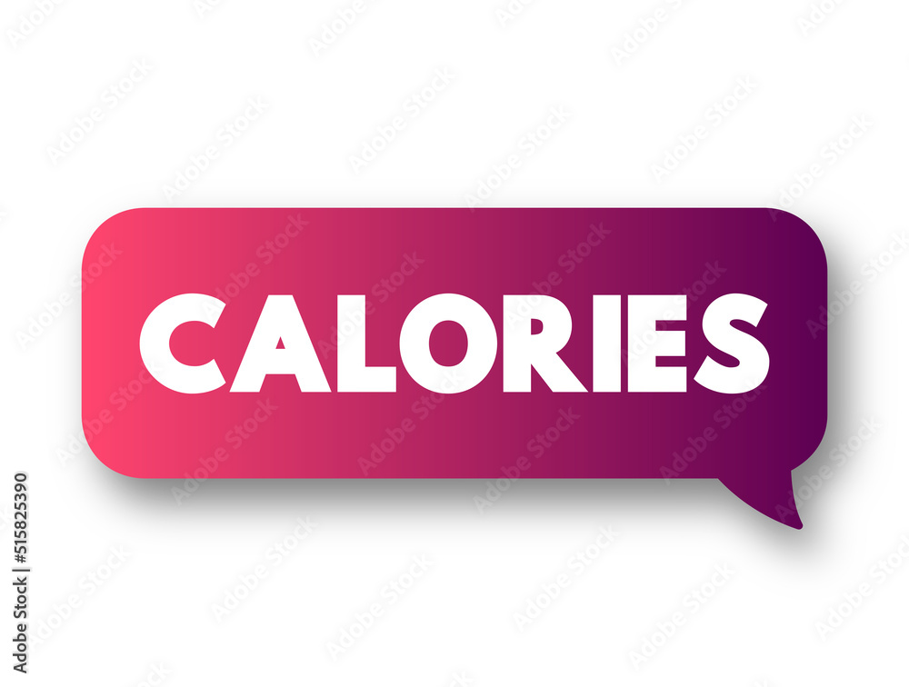 Calories text message bubble, concept background Calories text message bubble, concept background