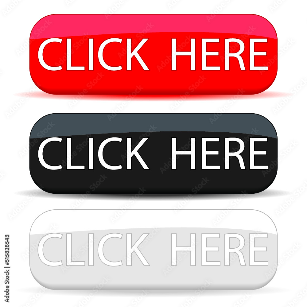 Web button click here isolated on a white background Web button click here isolated on a white background