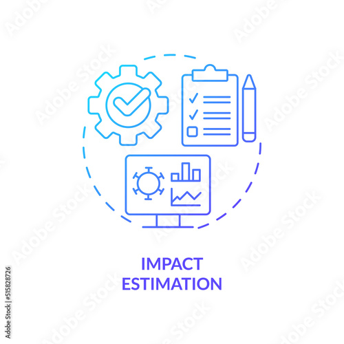 Impact estimation blue gradient concept icon. Data study and analysis. Disease monitoring abstract idea thin line illustration. Isolated outline drawing. Myriad Pro-Bold fonts used