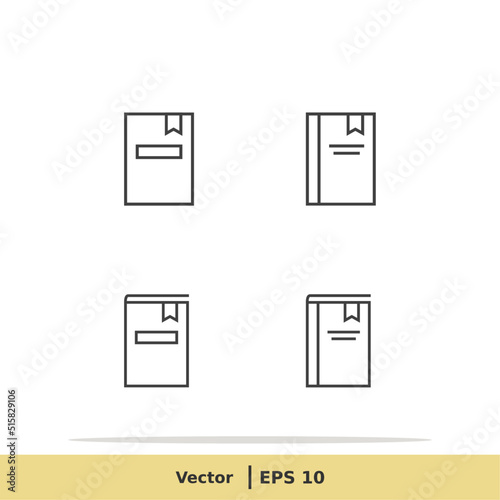 Favorite Book Icon Set. Library Symbol. Design Logo Template. Vector Icon EPS 10 Pixel Perfect