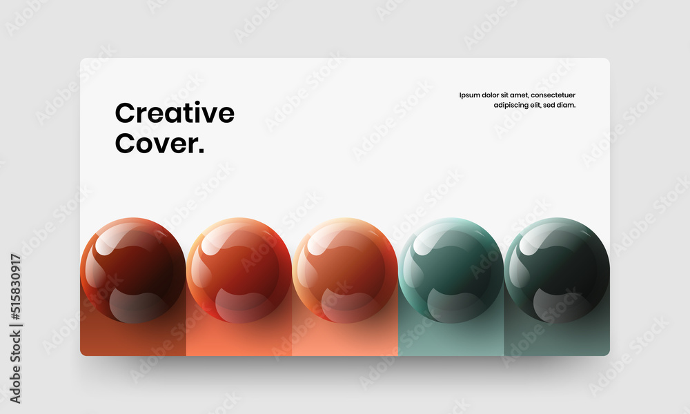 Amazing 3D balls site screen illustration. Colorful company brochure vector design concept.