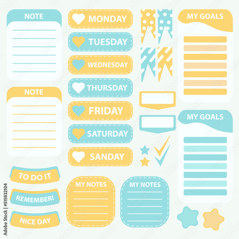 Cute paper note and printable. To do list template Stock Vector | Adobe ...