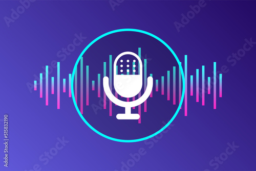 Personal voice assistant icon in flat style. Audio soundwave vector illustration on isolated background. Audio recognition sign business concept.