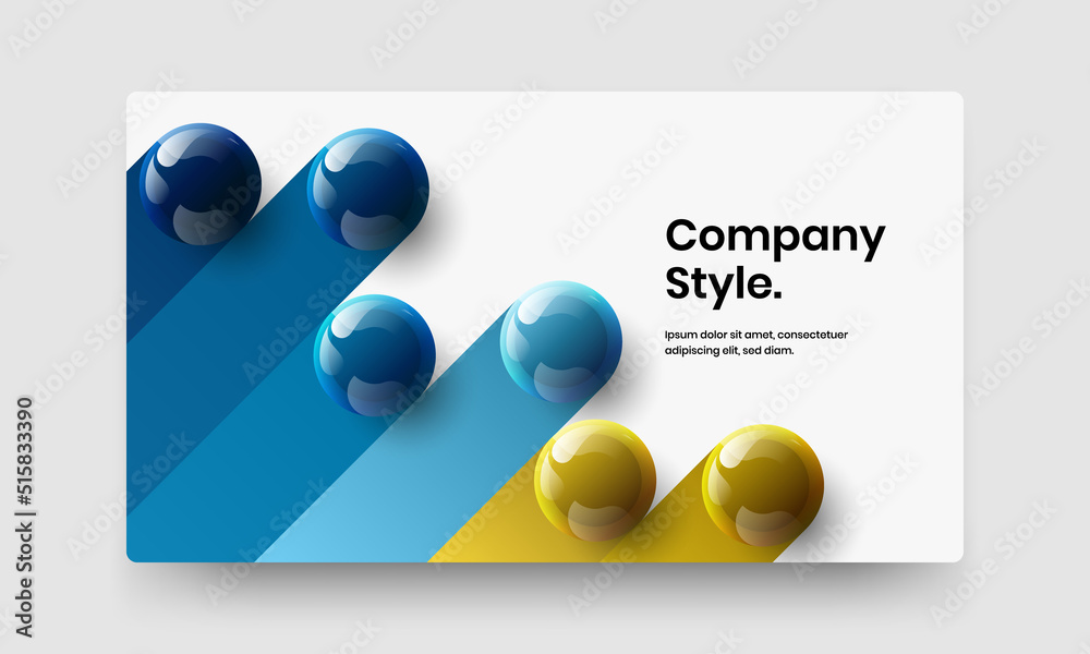 Colorful site vector design concept. Trendy realistic balls placard template.