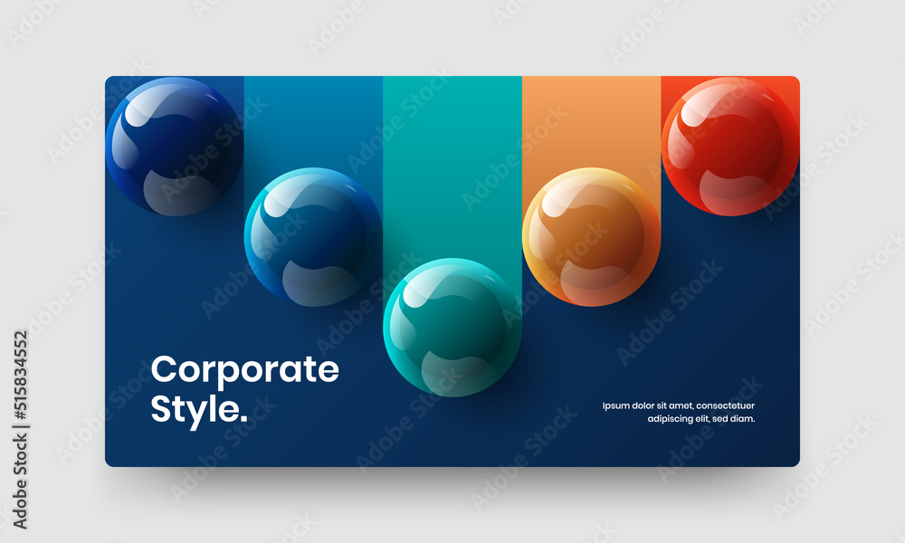 Simple handbill design vector illustration. Trendy realistic balls site concept.