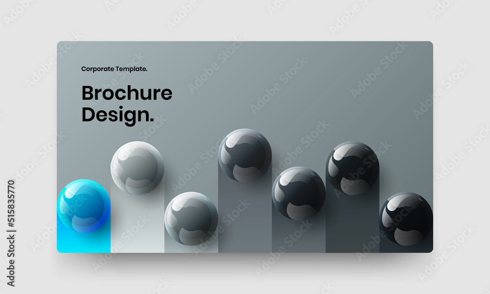 Abstract realistic balls book cover template. Geometric website design vector concept.