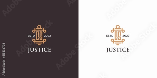 Letter cs law firm logo vintage retro