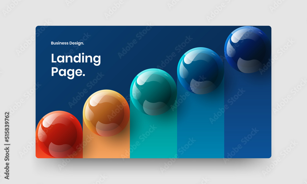 Fresh pamphlet design vector layout. Original 3D balls corporate cover concept.