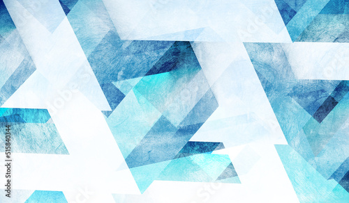 Fotografija Abstract blue white polygonal 3d background with concrete texture