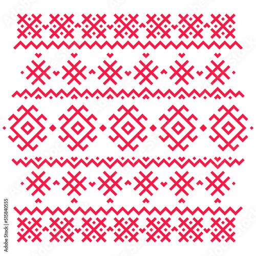 Vector seamless slavic symbols geometrical pattern design