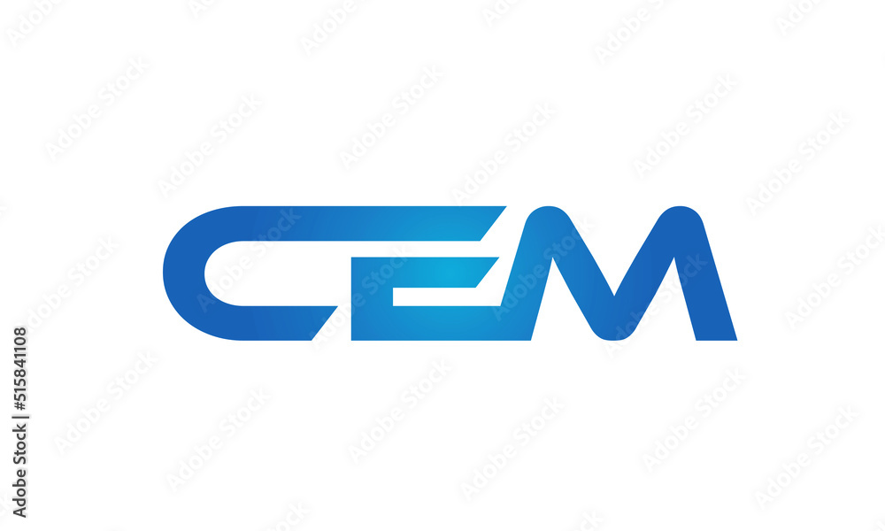 Connected CEM Letters logo Design Linked Chain logo Concept Connected CEM Letters logo Design Linked Chain logo Concept