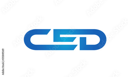 Connected CED Letters logo Design Linked Chain logo Concept