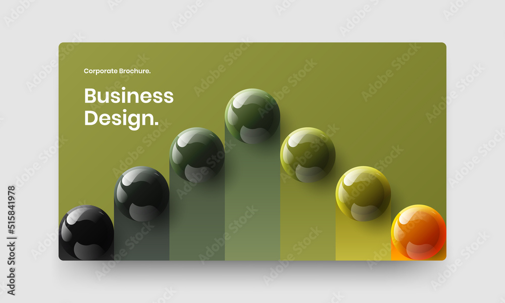 Original realistic balls banner illustration. Abstract company identity vector design template.