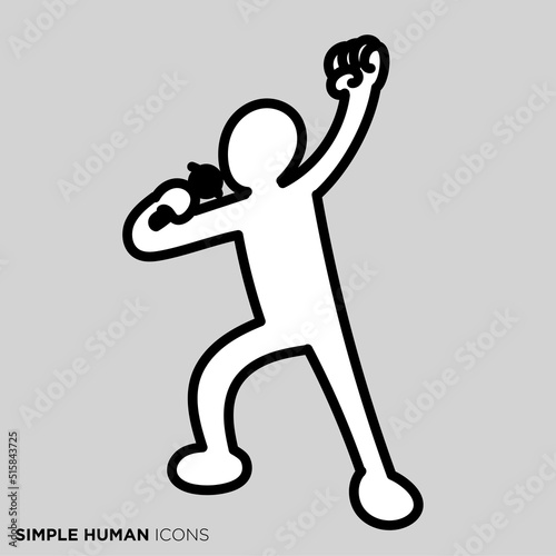 シンプルな人物のポーズイラスト　「歌手」