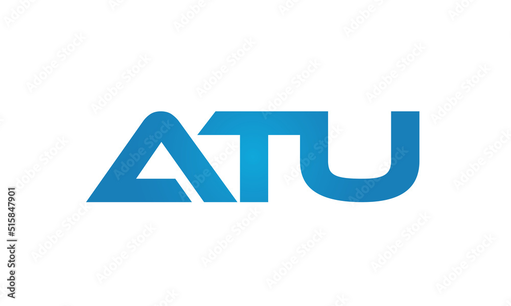 Connected ATU Letters logo Design Linked Chain logo Concept

