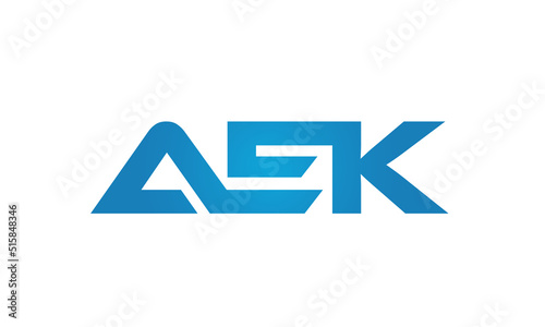 Connected AEK Letters logo Design Linked Chain logo Concept