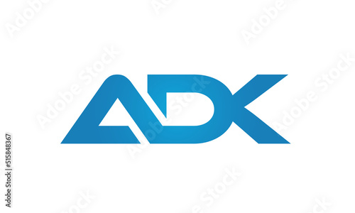 Connected ADK Letters logo Design Linked Chain logo Concept