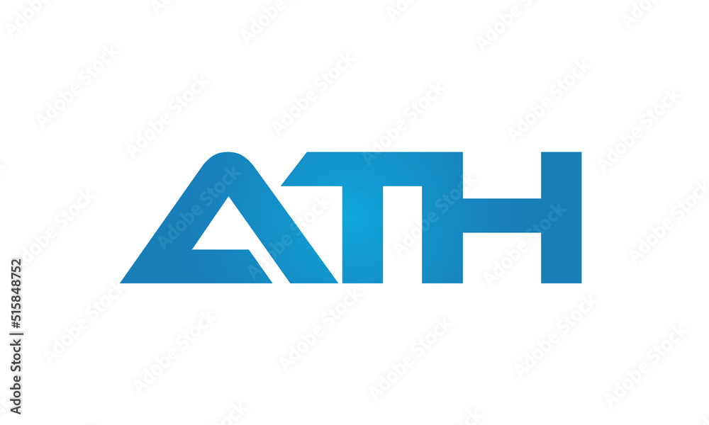 Connected ATH Letters logo Design Linked Chain logo Concept Connected ATH Letters logo Design Linked Chain logo Concept