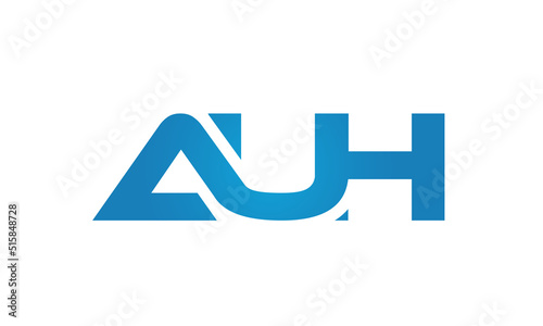 Connected AUH Letters logo Design Linked Chain logo Concept 
