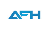 Connected AFH Letters logo Design Linked Chain logo Concept	