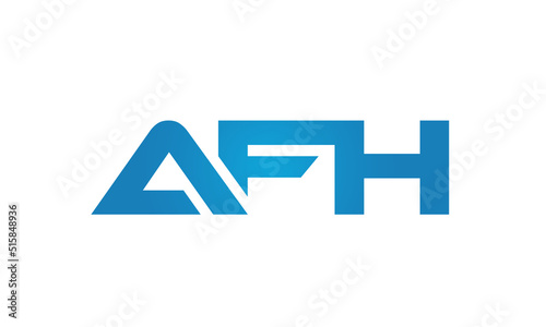 Connected AFH Letters logo Design Linked Chain logo Concept 