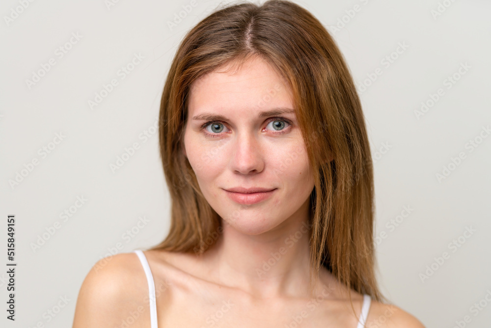 Portrait of pretty young woman over isolated white background Portrait of pretty young woman over isolated white background