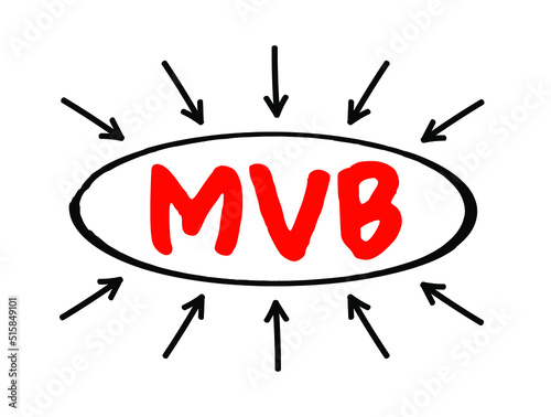 MVB Minimum Viable Brand - amorphous concept of brand and turns it into something tangible, acronym text concept with arrows