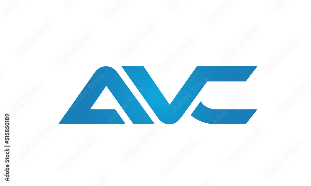 Connected AVC Letters logo Design Linked Chain logo Concept Connected AVC Letters logo Design Linked Chain logo Concept