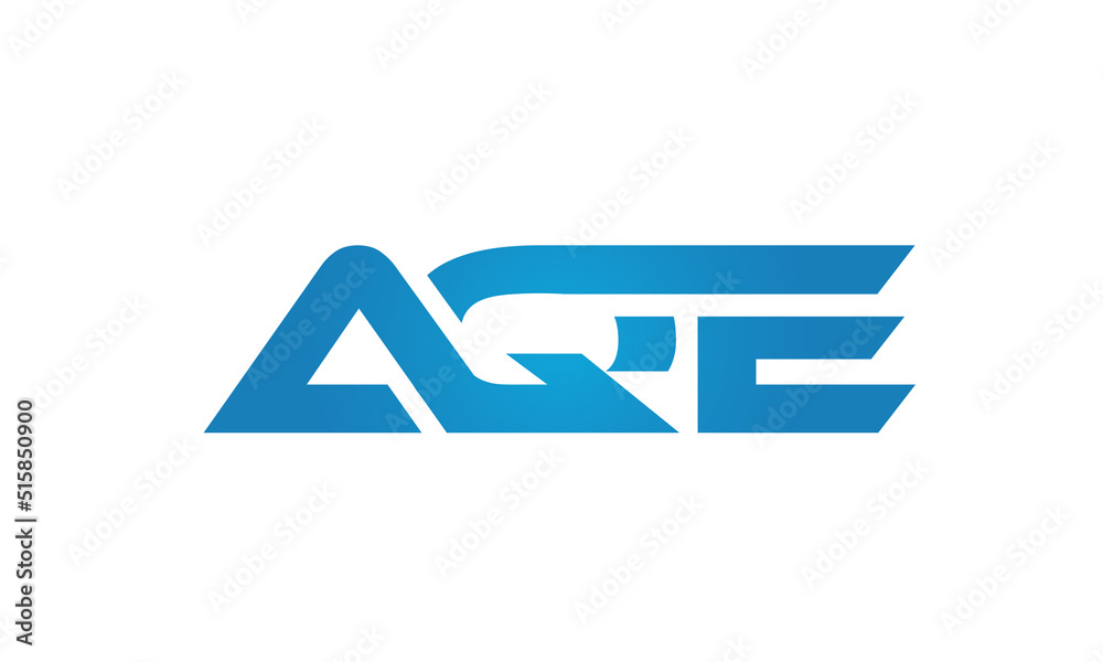 Connected AQE Letters logo Design Linked Chain logo Concept Connected AQE Letters logo Design Linked Chain logo Concept