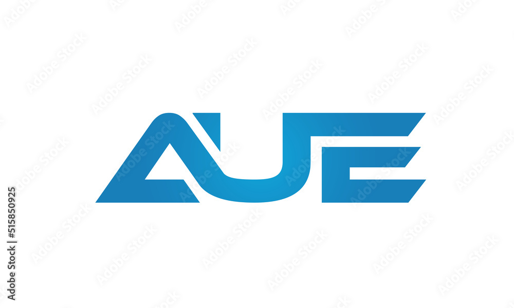 Connected AUE Letters logo Design Linked Chain logo Concept Connected AUE Letters logo Design Linked Chain logo Concept