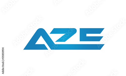 Connected AZE Letters logo Design Linked Chain logo Concept 
