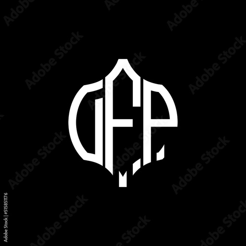 DFP letter logo. DFP best black background vector image. DFP Monogram logo design for entrepreneur and business.
