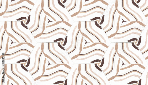 Watercolor Geometric Pattern. Swimwear Texture.