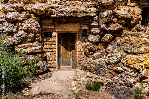 Fototapeta Naklejka Na Ścianę i Meble -  Door at the Base of of the Desert View Tower