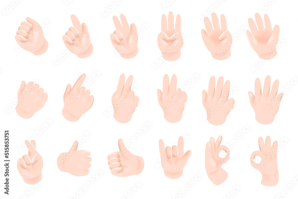 sign language hand signal 3d graphic vector illustration on white sign language hand signal 3d graphic vector illustration on white