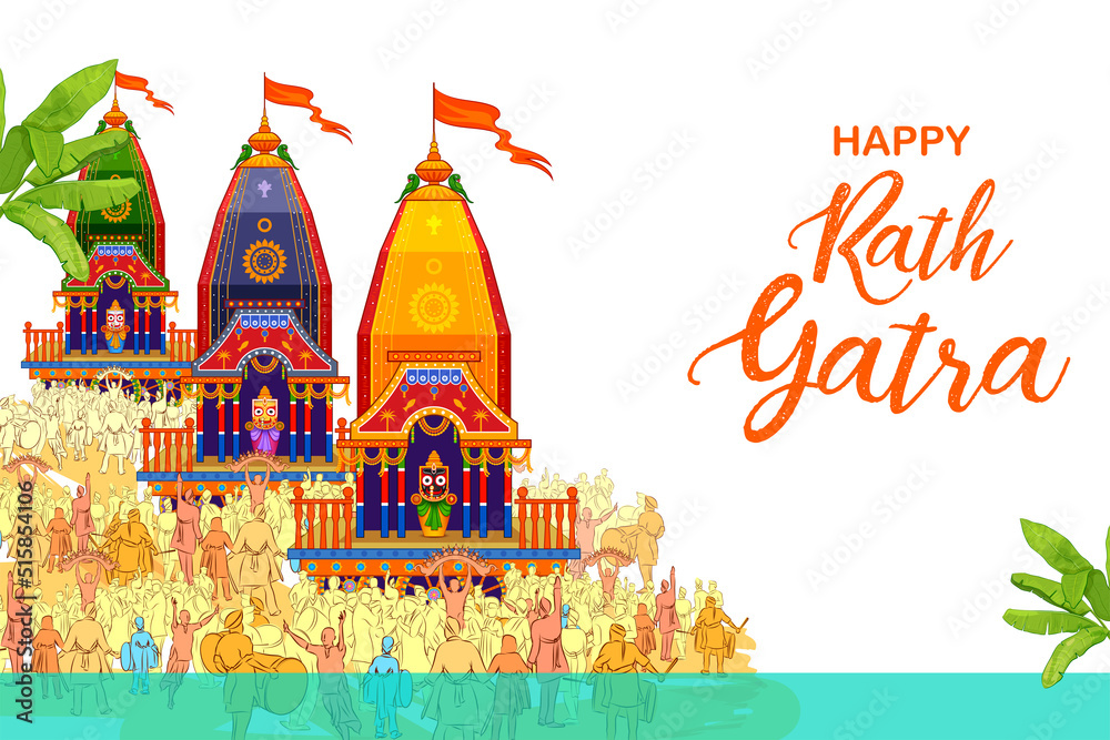 Lord Jagannath, Balabhadra and Subhadra on annual Rathayatra festival