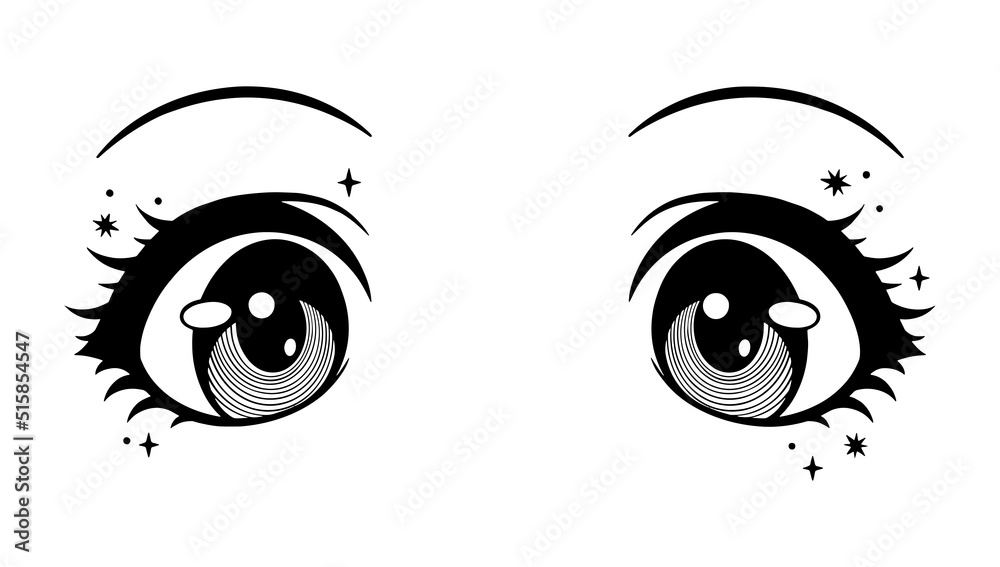 anime female eyes 10425167 Vector Art at Vecteezy