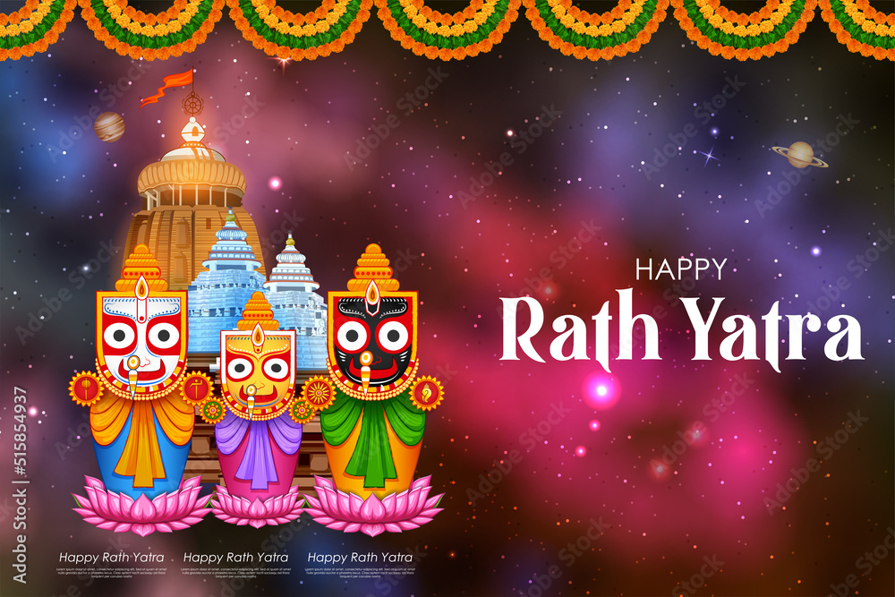 Lord Jagannath, Balabhadra and Subhadra on annual Rathayatra festival