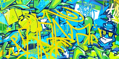 Cool Abstract Urban Street Art Graffiti Style Vector Illustration Background Template