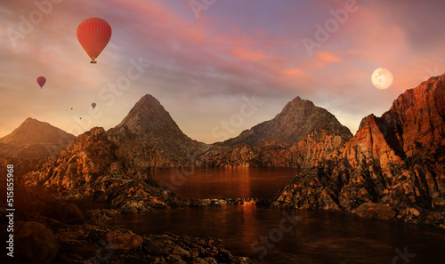 Canyon River 3d illustration