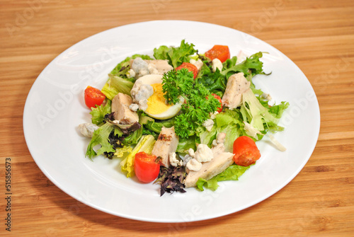 Chicken and Blue Cheese on a Garden Salad