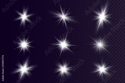 Wallpaper Mural Glow effect. Star on transparent background.Bright sun. Vector illustration. Torontodigital.ca