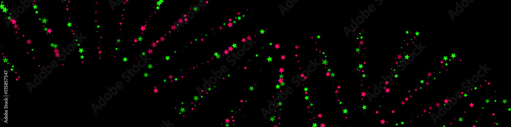 Falling stars. Star Rain. Green and pink colors. Festive background. Abstract texture on a black background. Vector illustration, eps 10 Falling stars. Star Rain. Green and pink colors. Festive background. Abstract texture on a black background. Vector illustration, eps 10