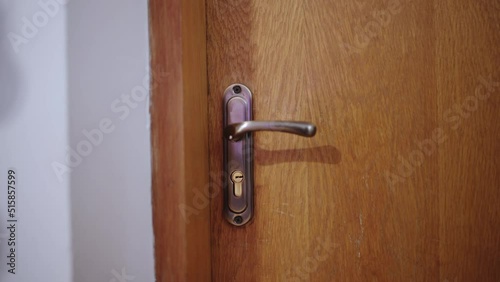 Wallpaper Mural Close-up of person exiting house or office, pulling door handle, entrance Torontodigital.ca