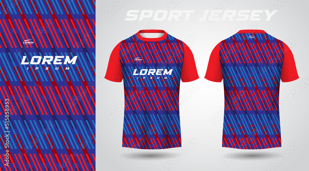 blue red t-shirt sport jersey design blue red t-shirt sport jersey design